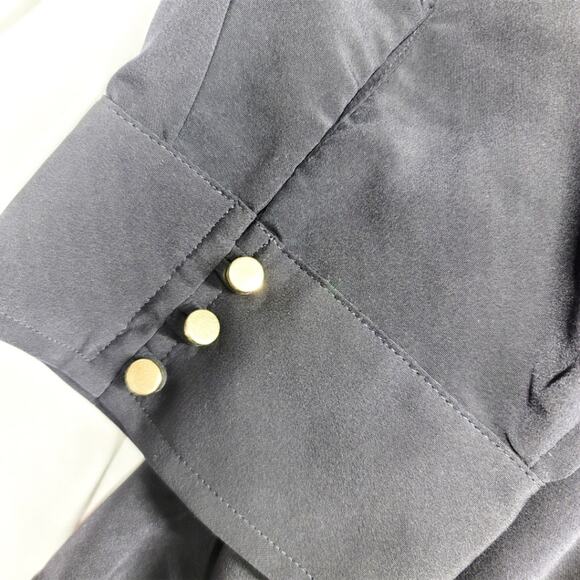 The Outfitters by Lands End navy with gold tone buttons popover blouse size 34W - Picture 3 of 11
